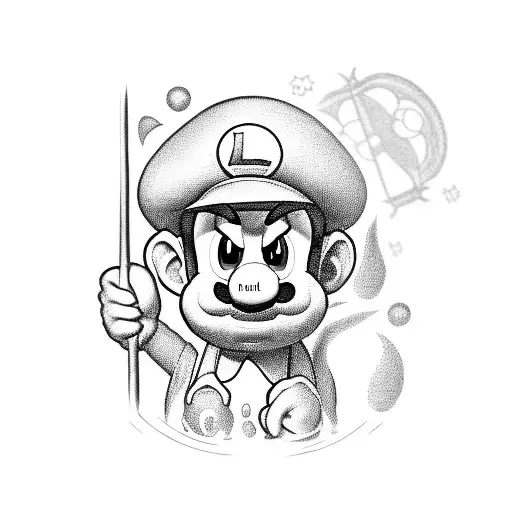Luigi's Mansion themed  tattoo design idea