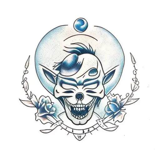 diente de leon y luna  tattoo design idea