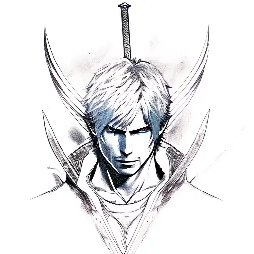Devil may cry 5 all three main character swords tattoo design idea