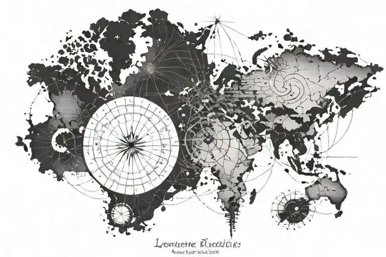 longitude and latitude tattoo design idea