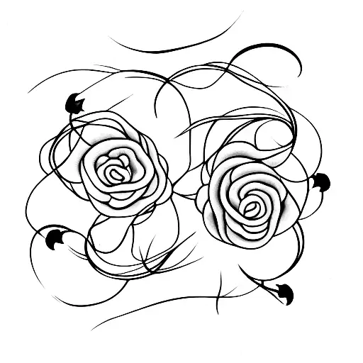two violets with intertwining vines tattoo design idea
