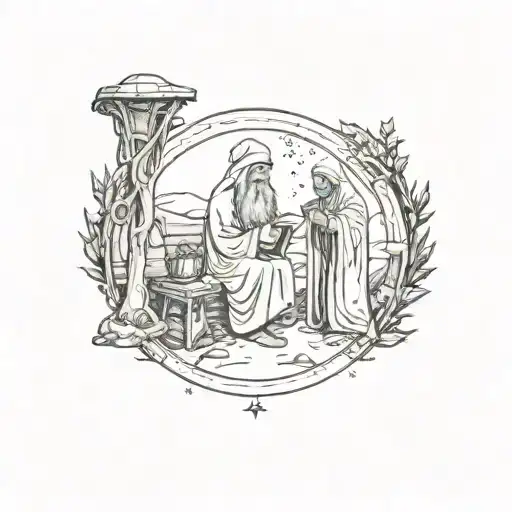 hermit tarot card tattoo design idea