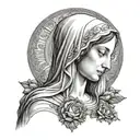 Virgin Mary with arm and neck tattoos tattoo design idea