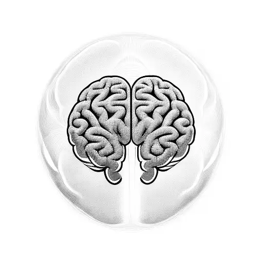 brain-shaped disc player, which ejects a disc tattoo design idea