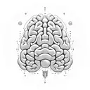 brain-shaped disc player, which ejects a disc tattoo design idea