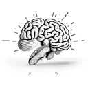 brain-shaped disc player, which ejects a disc tattoo design idea