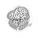 brain-shaped disc player, which ejects a disc tattoo design idea