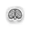 brain-shaped disc player, which ejects a disc tattoo design idea