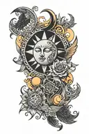 wiccan sun moon tattoo design idea