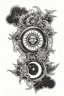 wiccan sun moon tattoo design idea