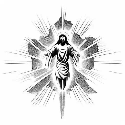 black christ ascending to heaven tattoo design idea