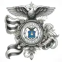 A US Air Force emblem with elements of American history incorporated into the design tattoo design idea