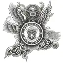 A US Air Force emblem with elements of American history incorporated into the design tattoo design idea