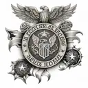 A US Air Force emblem with elements of American history incorporated into the design tattoo design idea