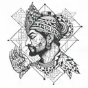 creation of adam krishna india version inspired tattoo design idea