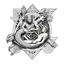 creation of adam krishna india version inspired tattoo design idea