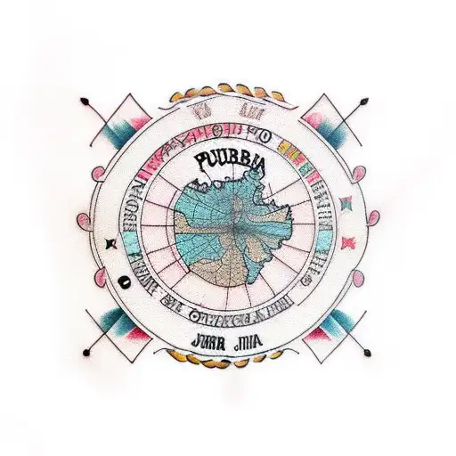 Punjab map with dear tattoo design idea