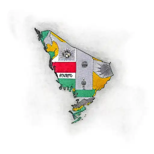 Punjab map with dear tattoo design idea