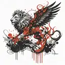 Winged LION tattoo design idea