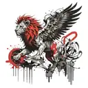 Winged LION tattoo design idea