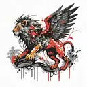Winged LION tattoo design idea