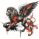 Winged LION tattoo design idea