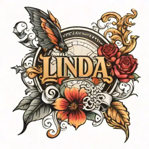 Linda name tattoo design idea
