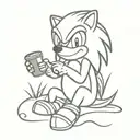 Sonic the hedge hog on river side eating sonic drive in   tattoo design idea