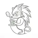 Sonic the hedge hog on river side eating sonic drive in   tattoo design idea