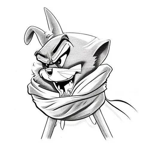 taz from looney tunes in a blanket tattoo design idea