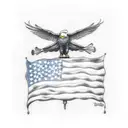 American flag, statue of Liberty, fireworks, Liberty bell,guns, beer and bald eagle tattoo design idea