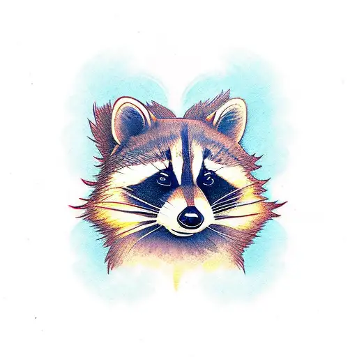 Raccoon doing Hear no evil, See no evil, speak no evil tattoo design idea