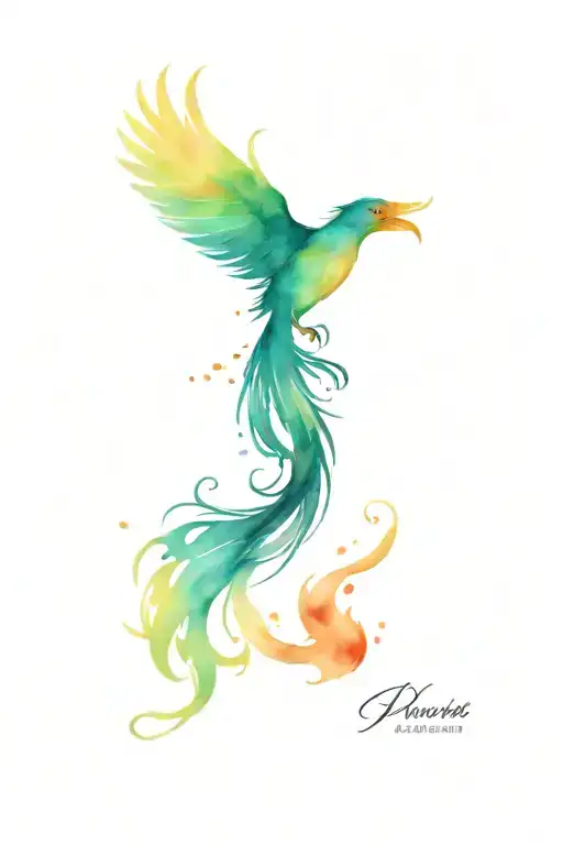 phoenix bird tattoo design idea