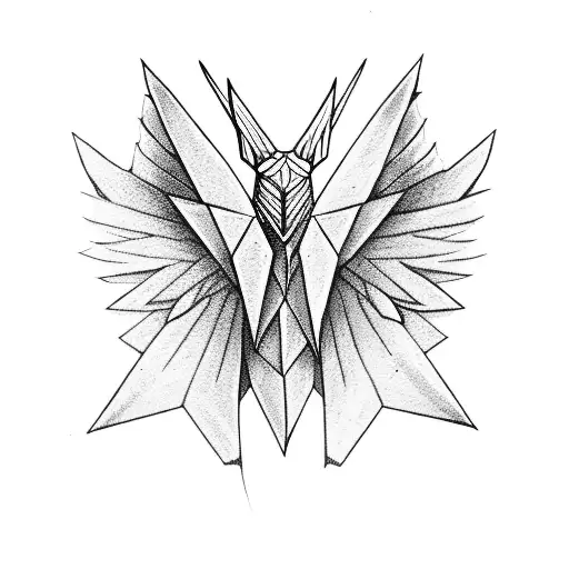 origami crane with real colored wings tattoo design idea