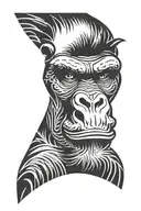 silverback gorilla head tattoo design idea