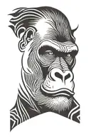 silverback gorilla head tattoo design idea