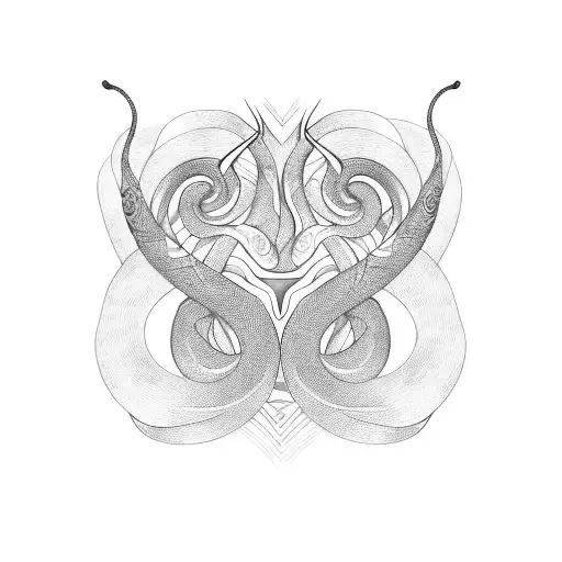 cobra, line tattoo, swirly snake tattoo design idea