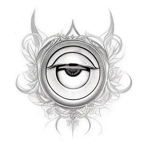 MILA SPELLED OUT, WITH AN EVIL EYE TO PROTECT HER NAME  tattoo design idea