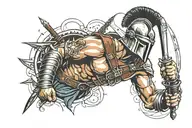 gladiator salute tattoo design idea