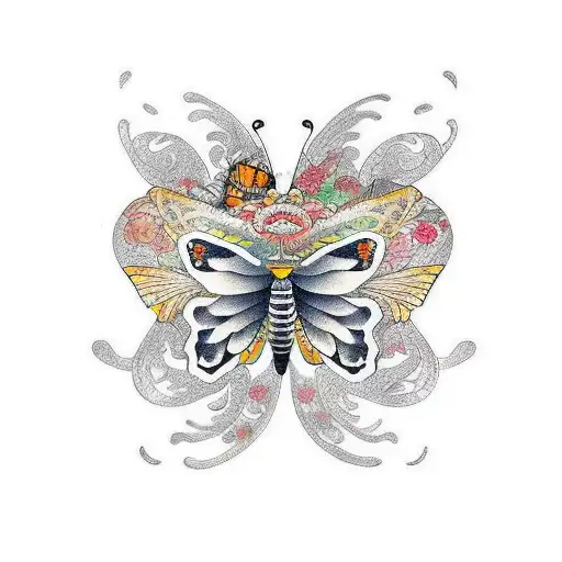 monarch butterfly  tattoo design idea