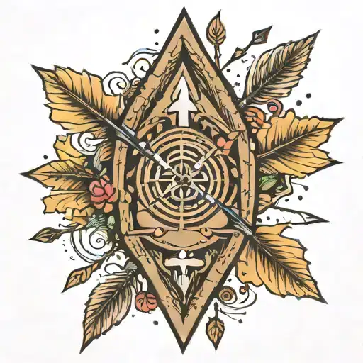 4 arrows in a quiver full tattoo design idea