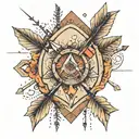 4 arrows in a quiver full tattoo design idea