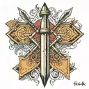 4 arrows in a quiver full tattoo design idea