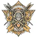 4 arrows in a quiver full tattoo design idea