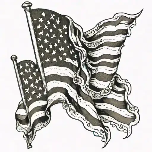 u.s flag in god we trust tattoo design idea