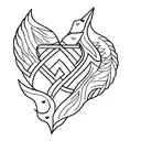 Arrow with a heart-shaped flame arrowhead tattoo design idea