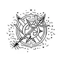 Arrow with a heart-shaped flame arrowhead tattoo design idea