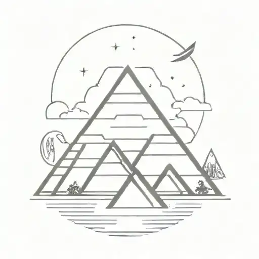 mayan pyramids tattoo design idea