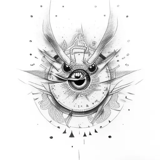 the angry eye of a animal tattoo design idea