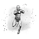 kick boxer guy tattoo design idea
